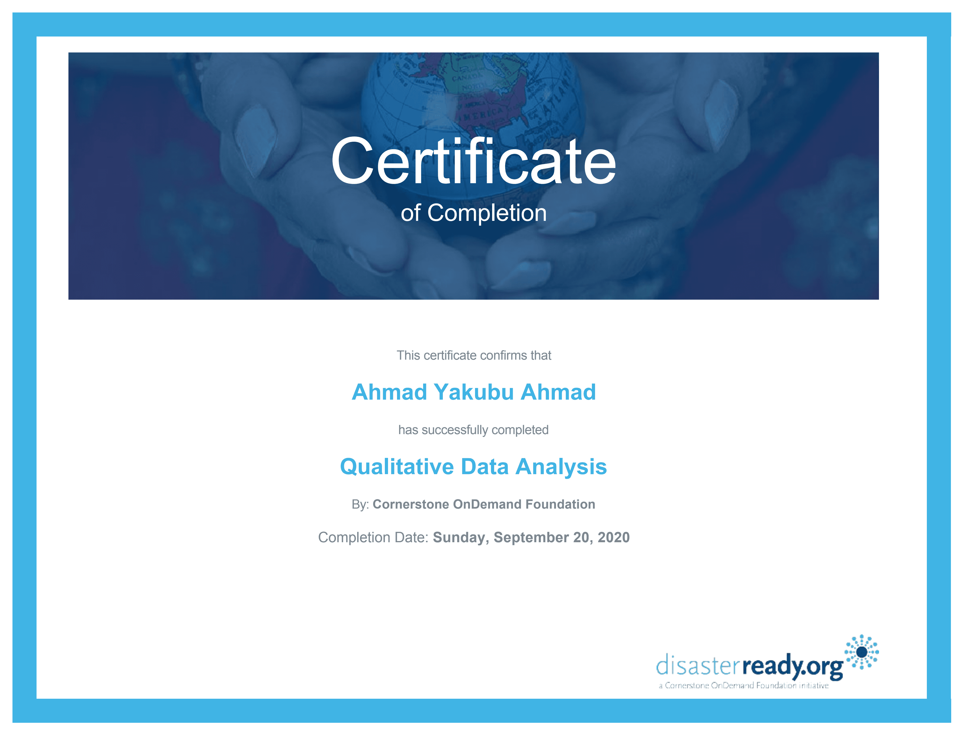 Certificate preview: Qualitative Data Analysis