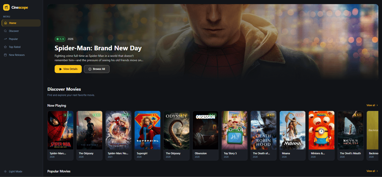 Project preview: CineHub – Discover Movies & TV Shows from Around the World 🎬🌍✨