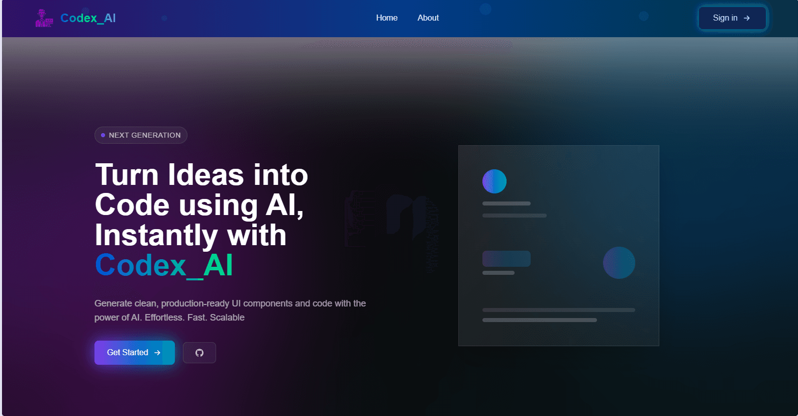 Project preview: CodexAI – Instantly Generate Production-Ready Components with AI ⚛️💡