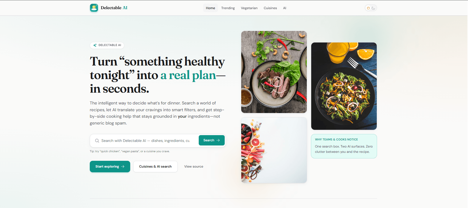 Project preview: Delectable AI — Global recipes, smart search & recipe copilot 🌍🍽️