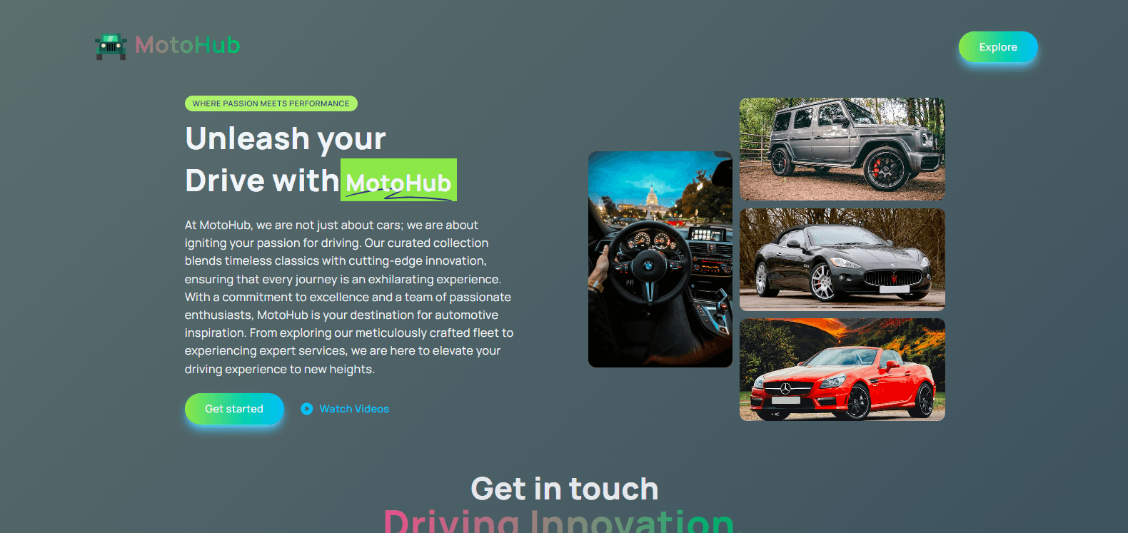 Project preview: Motohub – Explore the World’s Sleekest, Most Stylish Cars 🌍🚗🔥b