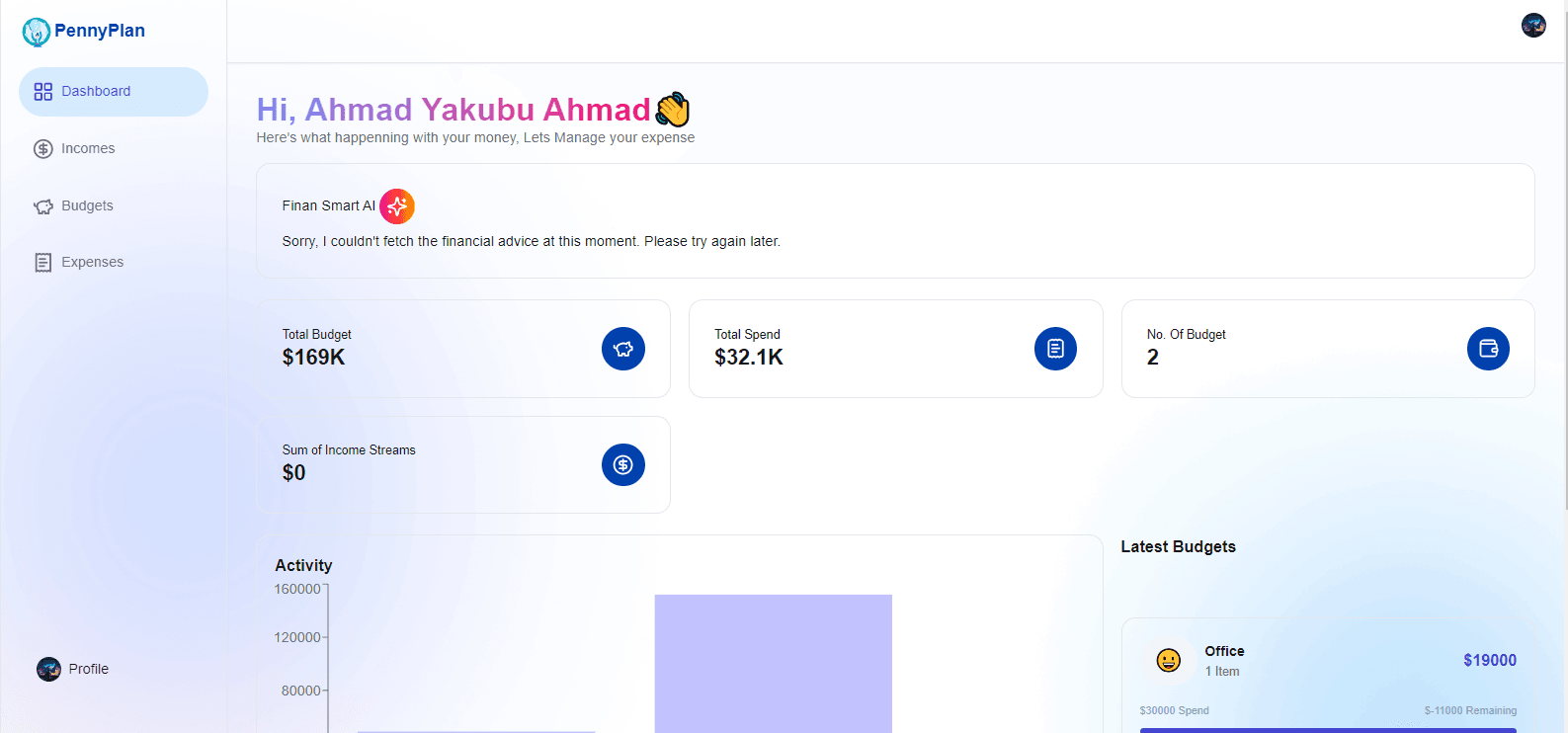 Project preview: PennyPlan – Smart Finance Management with AI-Powered Insights 💰📊🤖